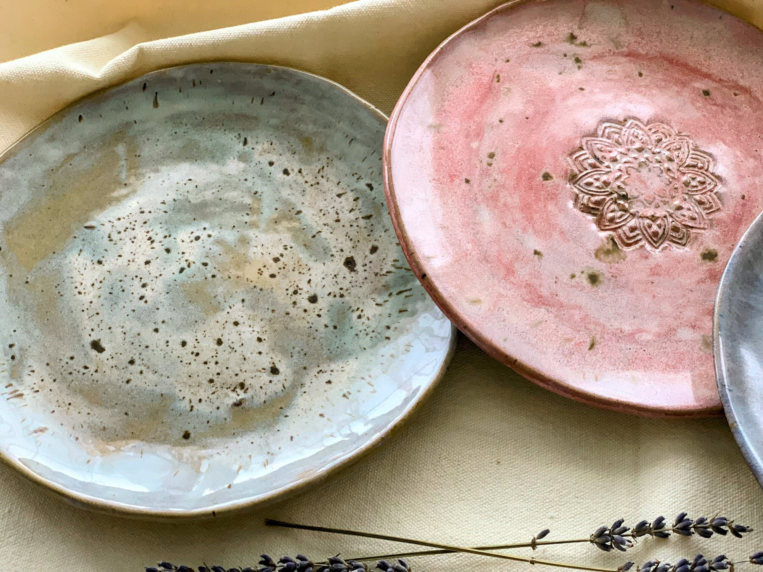 Juego de 3 platos de postre ICE BLUE - 5