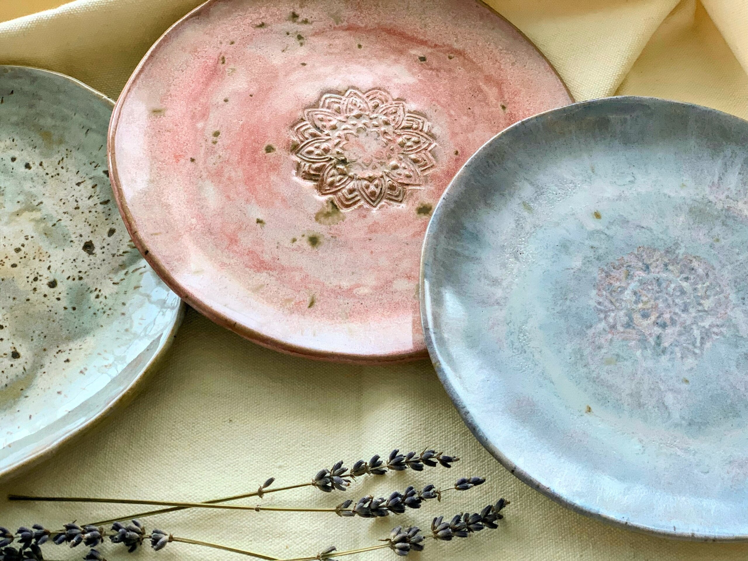 Juego de 3 platos de postre ICE BLUE - 2