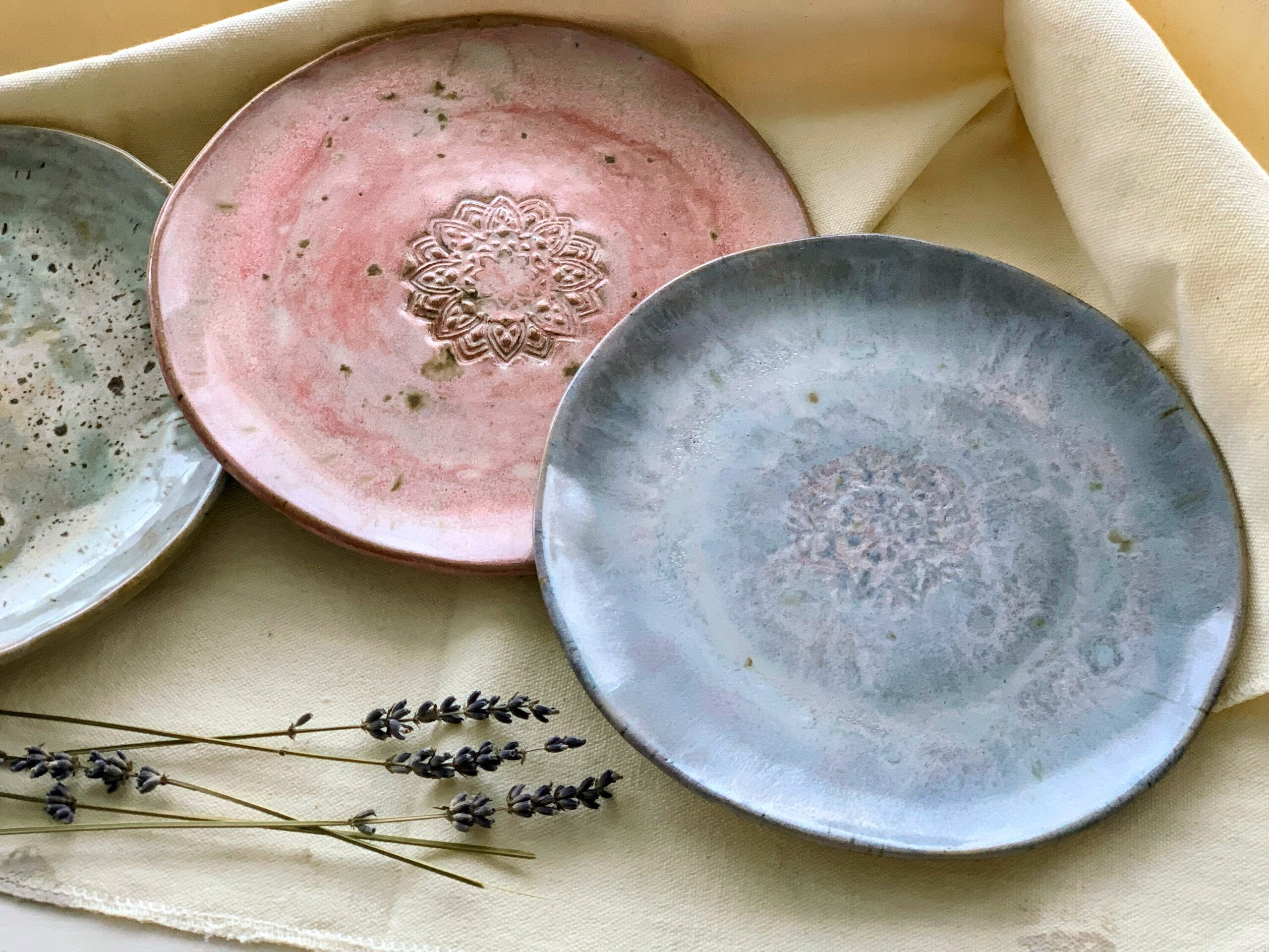 Juego de 3 platos de postre ICE BLUE - 19