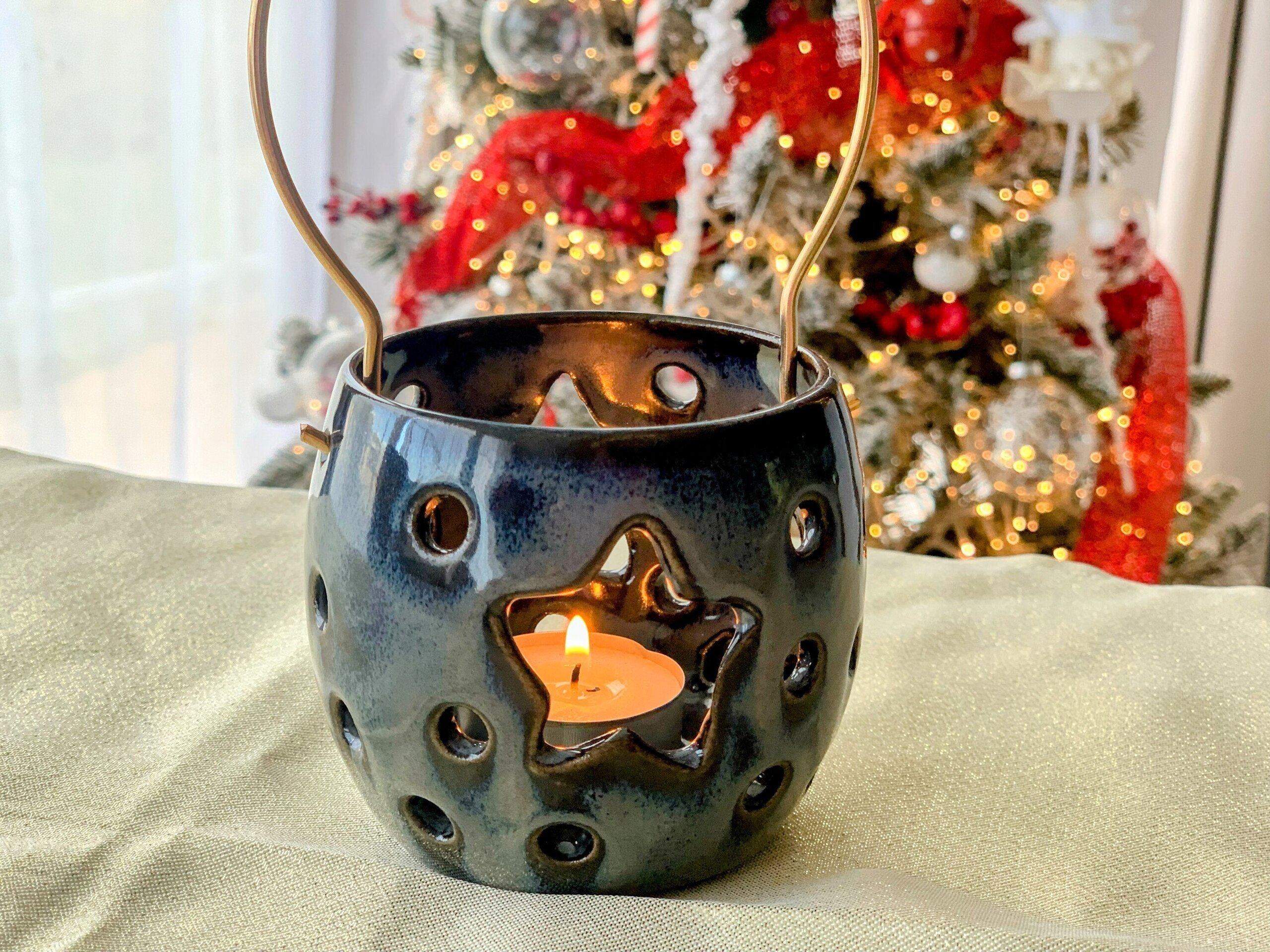 Farolillo con asa para vela de té - 2