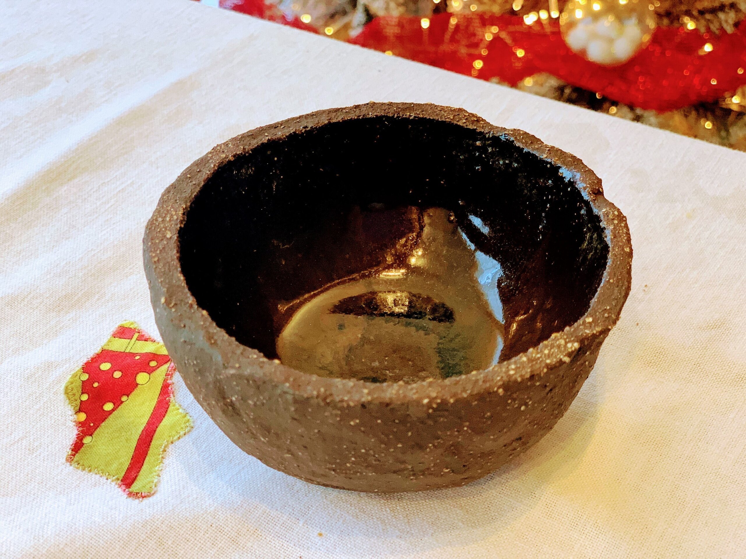 Juego de un cuenco grande y otro pequeño, en gres negro - 4